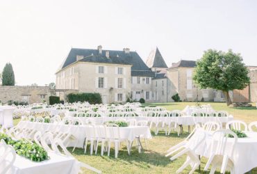 Mariage tables dressées Château de Balzac Charente